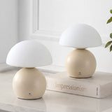 Kanya 7.3 in. Modern Minimalist Metal and Glass Rechargeable Integrated Touch Sensor Dimmable LED Table Lamp