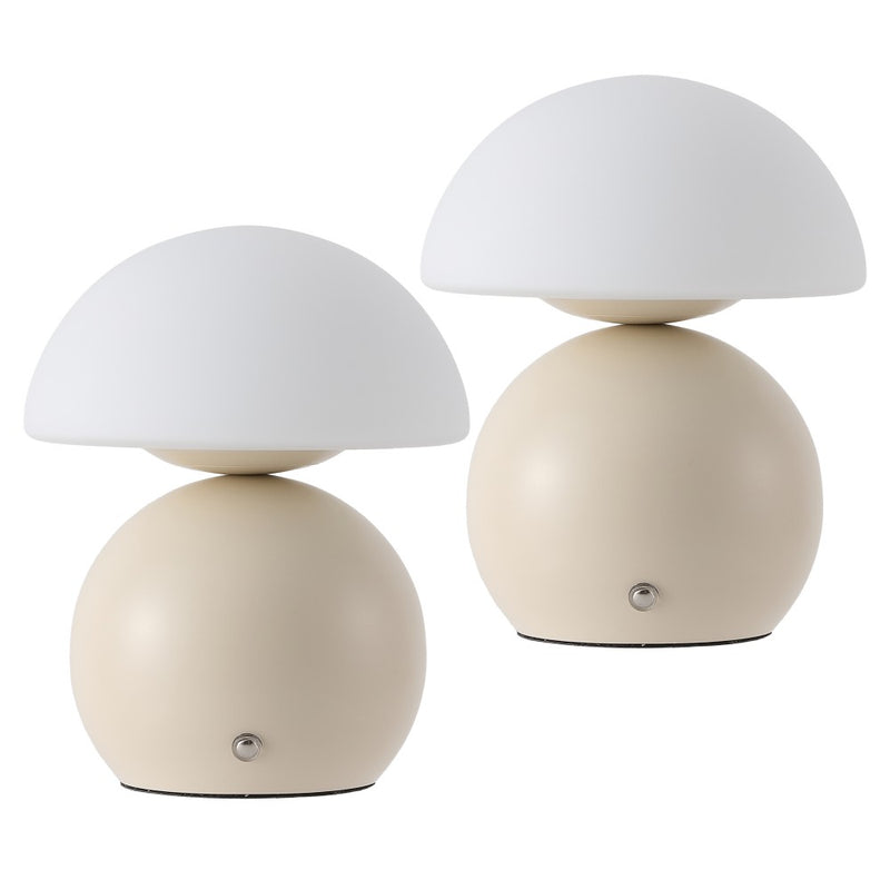 Kanya 7.3 in. Modern Minimalist Metal and Glass Rechargeable Integrated Touch Sensor Dimmable LED Table Lamp