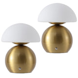 Kanya 7.3 in. Modern Minimalist Metal and Glass Rechargeable Integrated Touch Sensor Dimmable LED Table Lamp