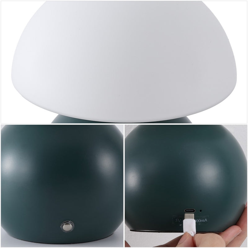Kanya 7.3 in. Modern Minimalist Metal and Glass Rechargeable Integrated Touch Sensor Dimmable LED Table Lamp