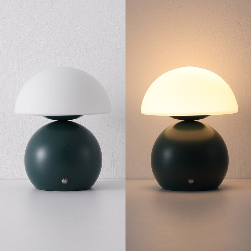 Kanya 7.3 in. Modern Minimalist Metal and Glass Rechargeable Integrated Touch Sensor Dimmable LED Table Lamp