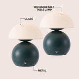 Kanya 7.3 in. Modern Minimalist Metal and Glass Rechargeable Integrated Touch Sensor Dimmable LED Table Lamp