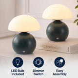 Kanya 7.3 in. Modern Minimalist Metal and Glass Rechargeable Integrated Touch Sensor Dimmable LED Table Lamp