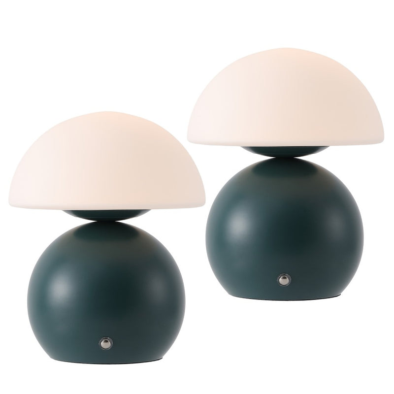 Kanya 7.3 in. Modern Minimalist Metal and Glass Rechargeable Integrated Touch Sensor Dimmable LED Table Lamp