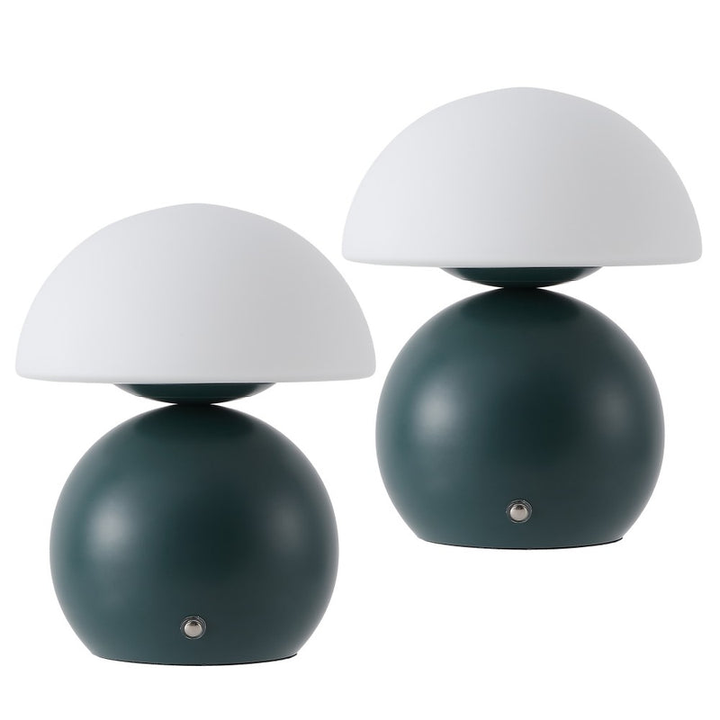 Kanya 7.3 in. Modern Minimalist Metal and Glass Rechargeable Integrated Touch Sensor Dimmable LED Table Lamp