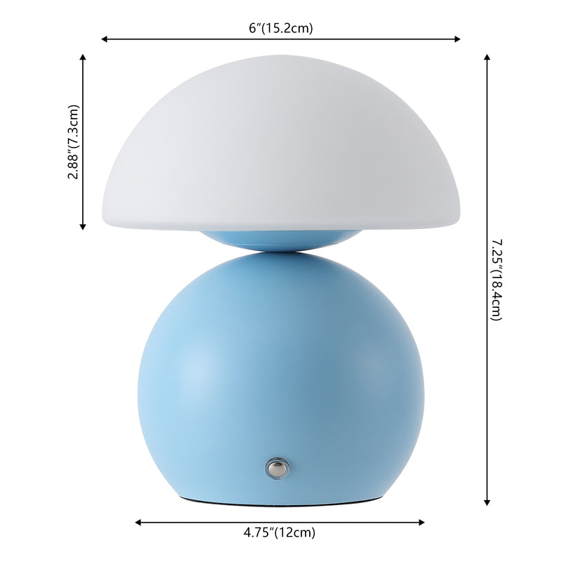 Kanya 7.3 in. Modern Minimalist Metal and Glass Rechargeable Integrated Touch Sensor Dimmable LED Table Lamp