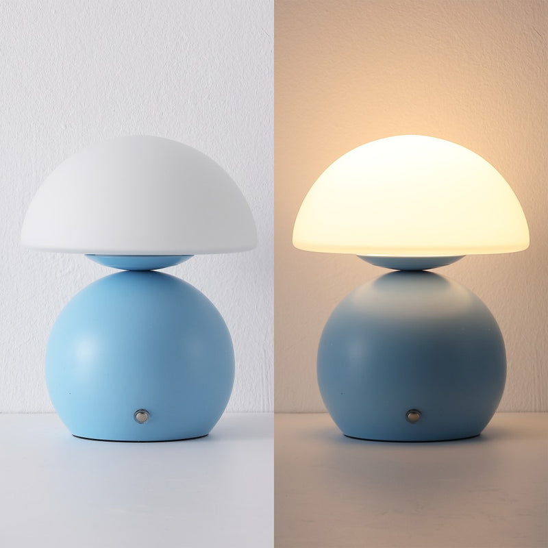 Kanya 7.3 in. Modern Minimalist Metal and Glass Rechargeable Integrated Touch Sensor Dimmable LED Table Lamp