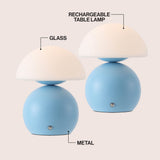 Kanya 7.3 in. Modern Minimalist Metal and Glass Rechargeable Integrated Touch Sensor Dimmable LED Table Lamp