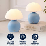Kanya 7.3 in. Modern Minimalist Metal and Glass Rechargeable Integrated Touch Sensor Dimmable LED Table Lamp