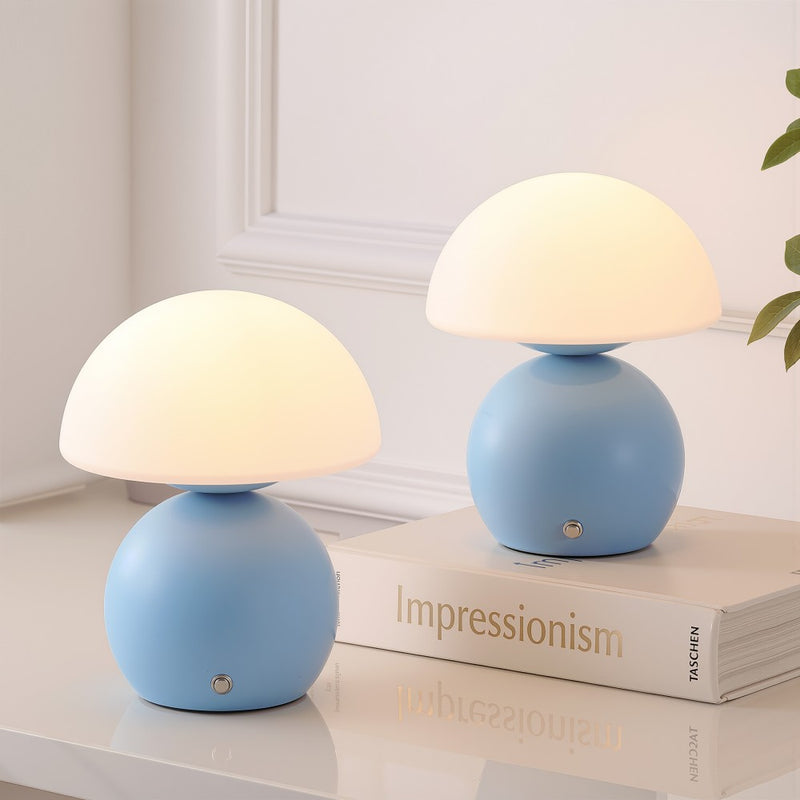 Kanya 7.3 in. Modern Minimalist Metal and Glass Rechargeable Integrated Touch Sensor Dimmable LED Table Lamp