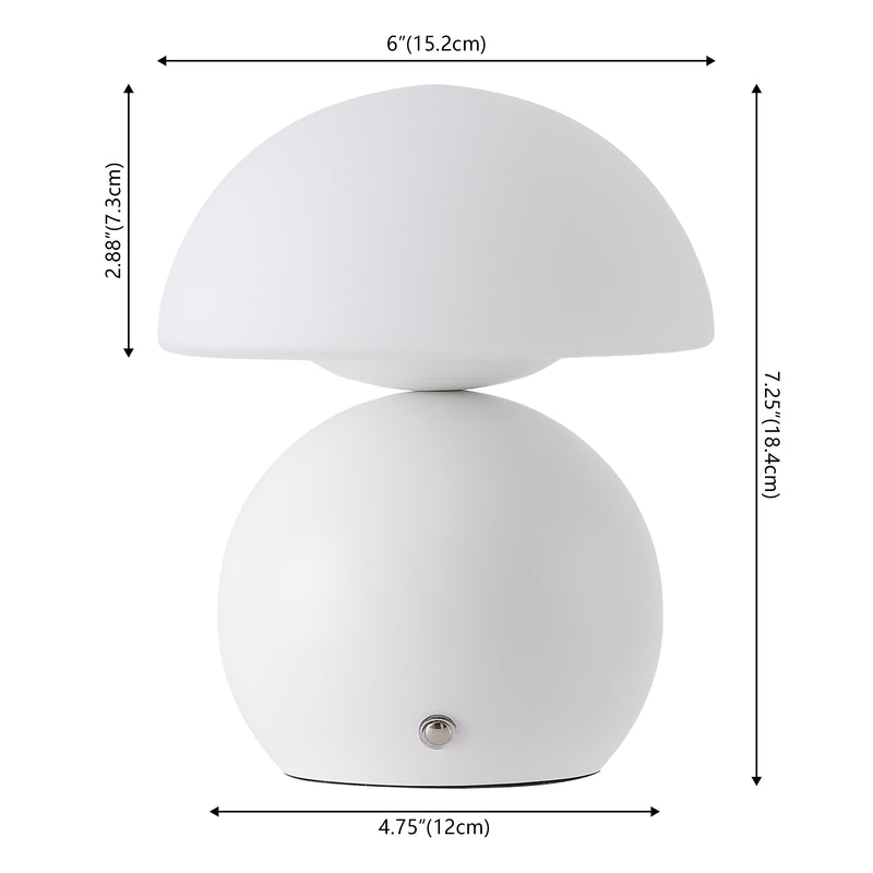 Kanya 7.3 in. Modern Minimalist Metal and Glass Rechargeable Integrated Touch Sensor Dimmable LED Table Lamp