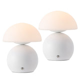Kanya 7.3 in. Modern Minimalist Metal and Glass Rechargeable Integrated Touch Sensor Dimmable LED Table Lamp