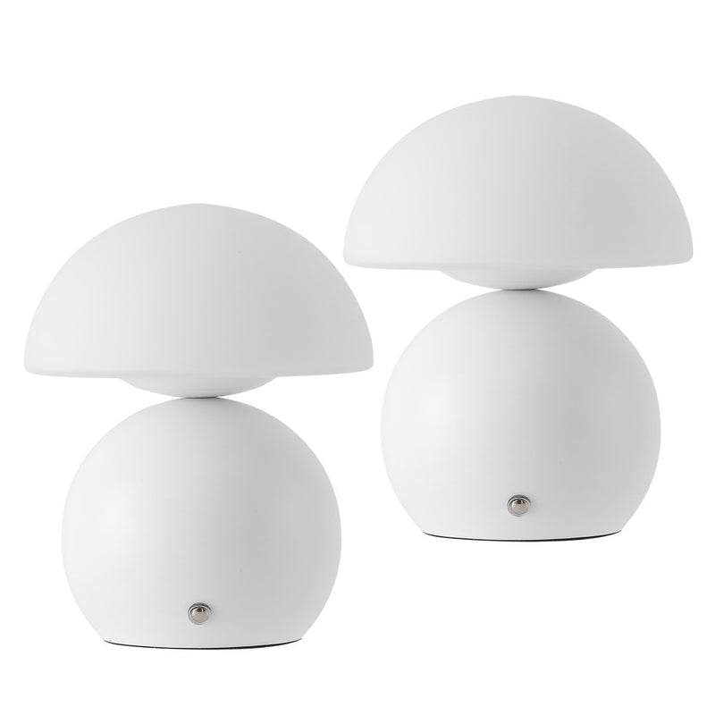 Kanya 7.3 in. Modern Minimalist Metal and Glass Rechargeable Integrated Touch Sensor Dimmable LED Table Lamp