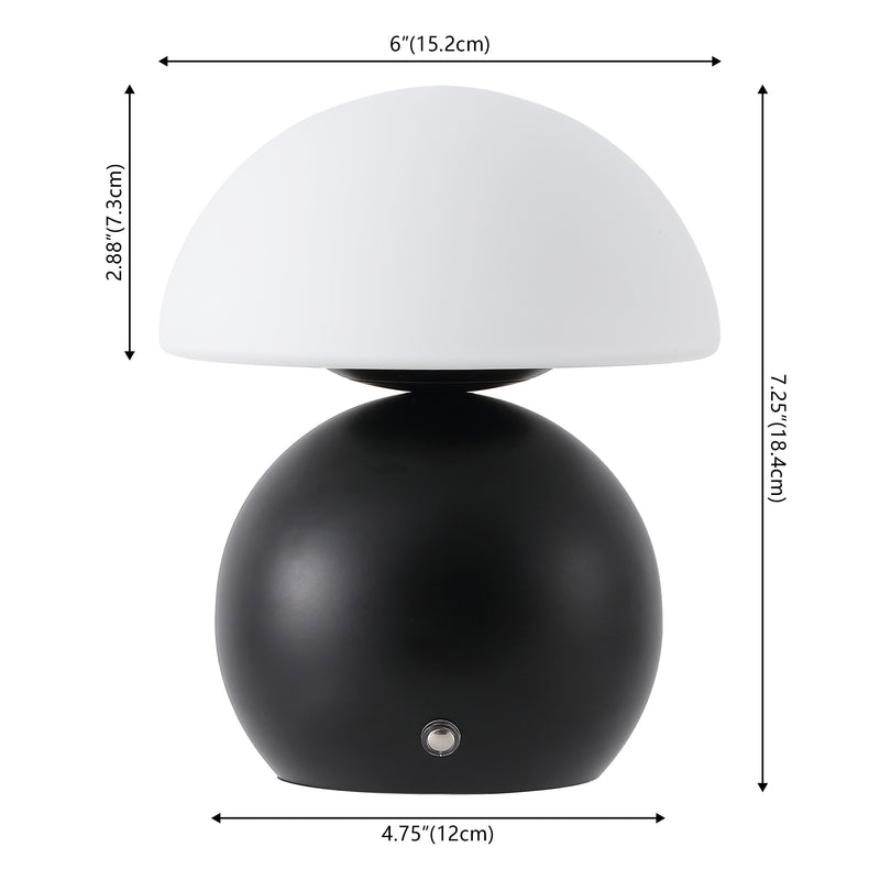 Kanya 7.3 in. Modern Minimalist Metal and Glass Rechargeable Integrated Touch Sensor Dimmable LED Table Lamp