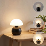 Kanya 7.3 in. Modern Minimalist Metal and Glass Rechargeable Integrated Touch Sensor Dimmable LED Table Lamp