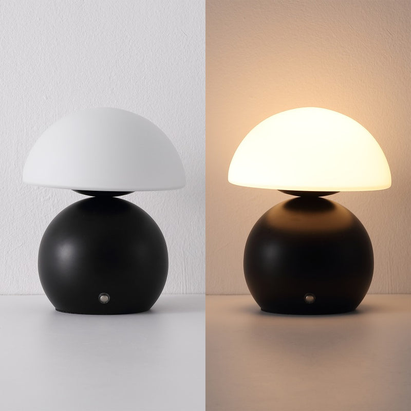 Kanya 7.3 in. Modern Minimalist Metal and Glass Rechargeable Integrated Touch Sensor Dimmable LED Table Lamp
