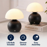 Kanya 7.3 in. Modern Minimalist Metal and Glass Rechargeable Integrated Touch Sensor Dimmable LED Table Lamp