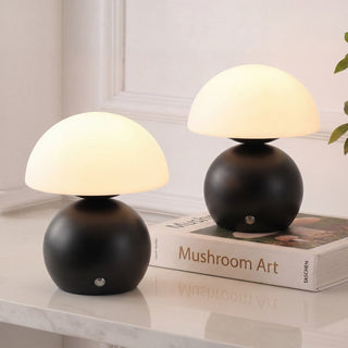 Kanya 7.3 in. Modern Minimalist Metal and Glass Rechargeable Integrated Touch Sensor Dimmable LED Table Lamp
