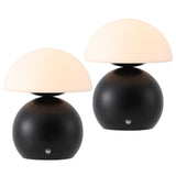 Kanya 7.3 in. Modern Minimalist Metal and Glass Rechargeable Integrated Touch Sensor Dimmable LED Table Lamp