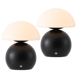 Kanya 7.3 in. Modern Minimalist Metal and Glass Rechargeable Integrated Touch Sensor Dimmable LED Table Lamp