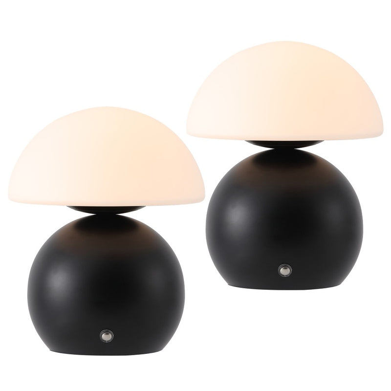 Kanya 7.3 in. Modern Minimalist Metal and Glass Rechargeable Integrated Touch Sensor Dimmable LED Table Lamp