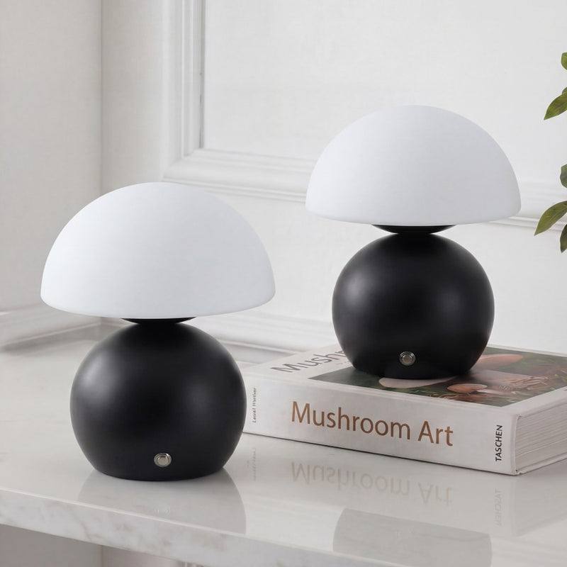 Kanya 7.3 in. Modern Minimalist Metal and Glass Rechargeable Integrated Touch Sensor Dimmable LED Table Lamp