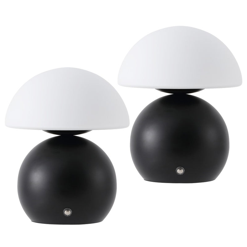 Kanya 7.3 in. Modern Minimalist Metal and Glass Rechargeable Integrated Touch Sensor Dimmable LED Table Lamp