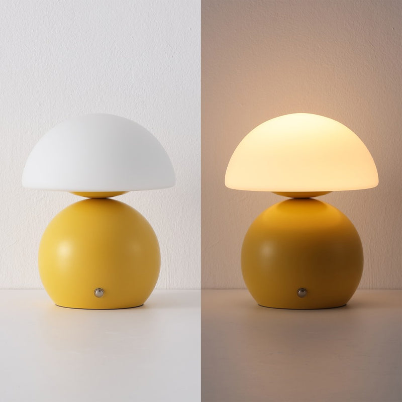 Kanya 7.3 in. Modern Minimalist Metal and Glass Rechargeable Integrated Touch Sensor Dimmable LED Table Lamp