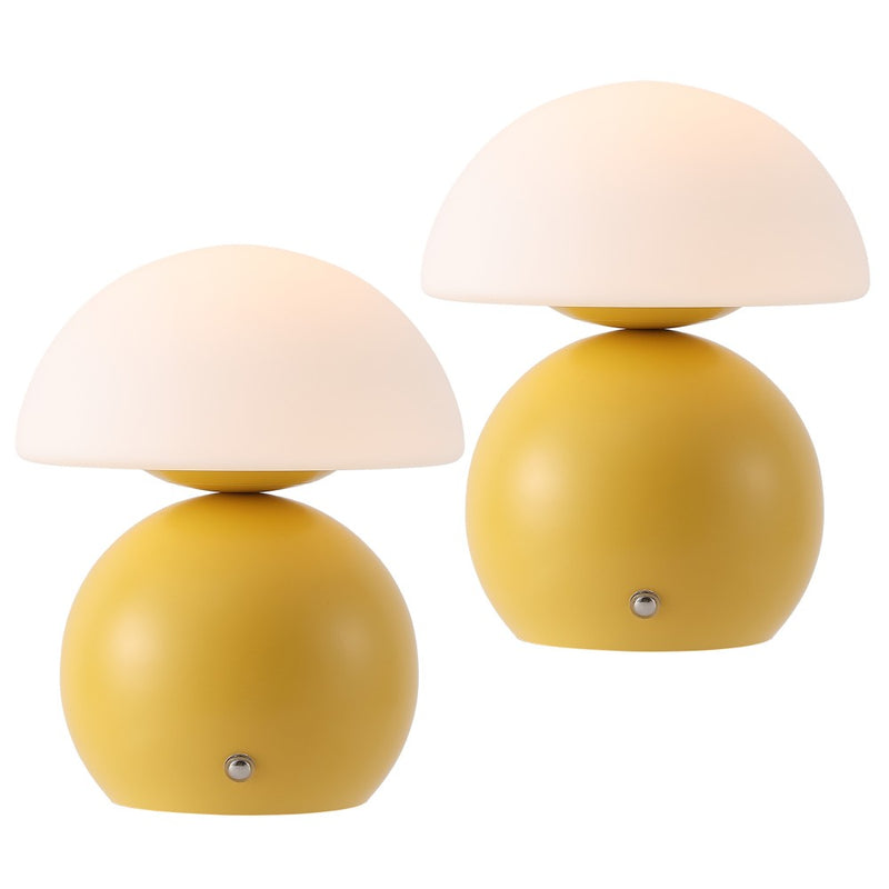 Kanya 7.3 in. Modern Minimalist Metal and Glass Rechargeable Integrated Touch Sensor Dimmable LED Table Lamp