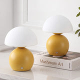 Kanya 7.3 in. Modern Minimalist Metal and Glass Rechargeable Integrated Touch Sensor Dimmable LED Table Lamp