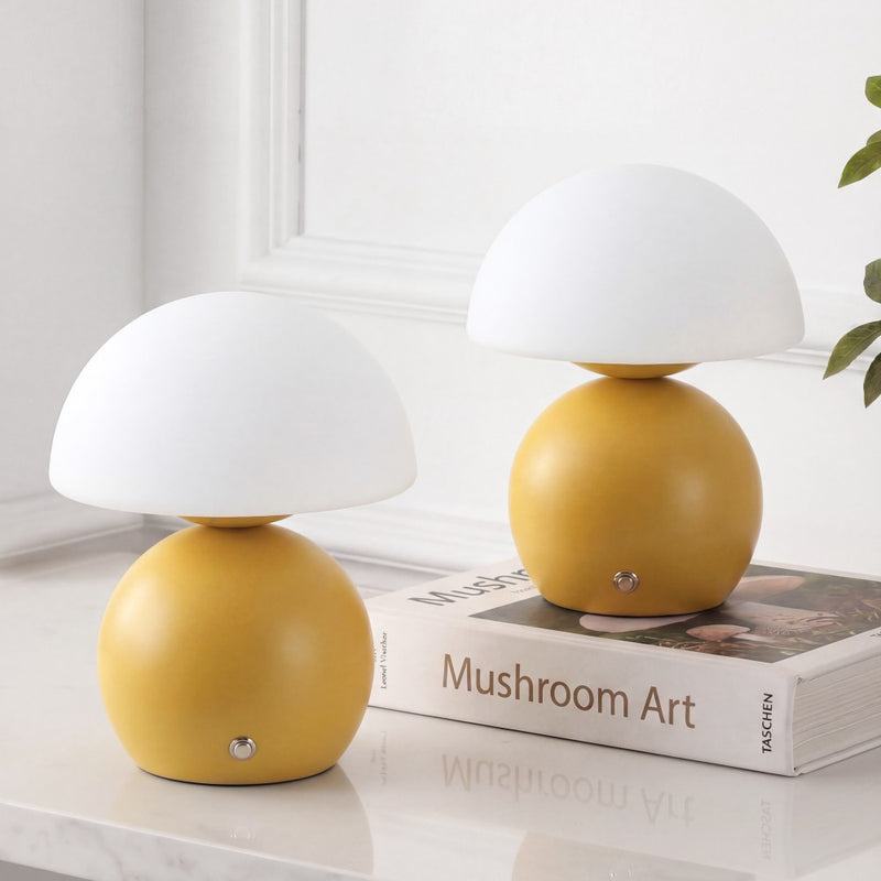 Kanya 7.3 in. Modern Minimalist Metal and Glass Rechargeable Integrated Touch Sensor Dimmable LED Table Lamp