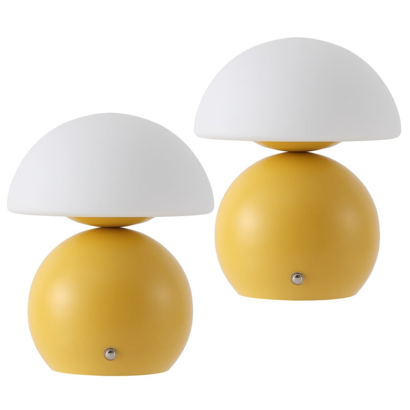 Kanya 7.3 in. Modern Minimalist Metal and Glass Rechargeable Integrated Touch Sensor Dimmable LED Table Lamp