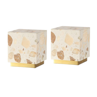 Lara 4.63" Modern Glam Terrazzo Rechargeable/Cordless Dimmable Integrated LED Mini Table Lamp with Touch Sensor - JONATHAN Y