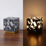 Lara 4.63" Modern Glam Terrazzo Rechargeable/Cordless Dimmable Integrated LED Mini Table Lamp with Touch Sensor Set 2