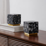 Lara 4.63" Modern Glam Terrazzo Rechargeable/Cordless Dimmable Integrated LED Mini Table Lamp with Touch Sensor Set 2