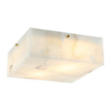Giulia 13" 2-Light Modern Contemporary Alabaster/Iron Square LED Flush Mount