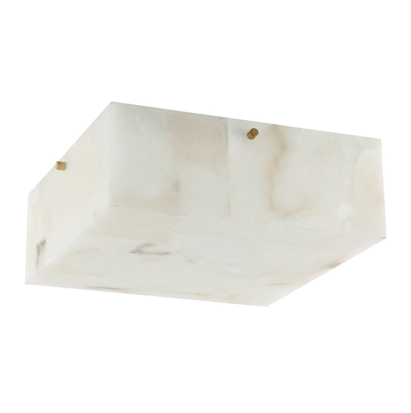 Giulia 13" 2-Light Modern Contemporary Alabaster/Iron Square LED Flush Mount