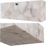Giulia 13" 2-Light Modern Contemporary Alabaster/Iron Square LED Flush Mount