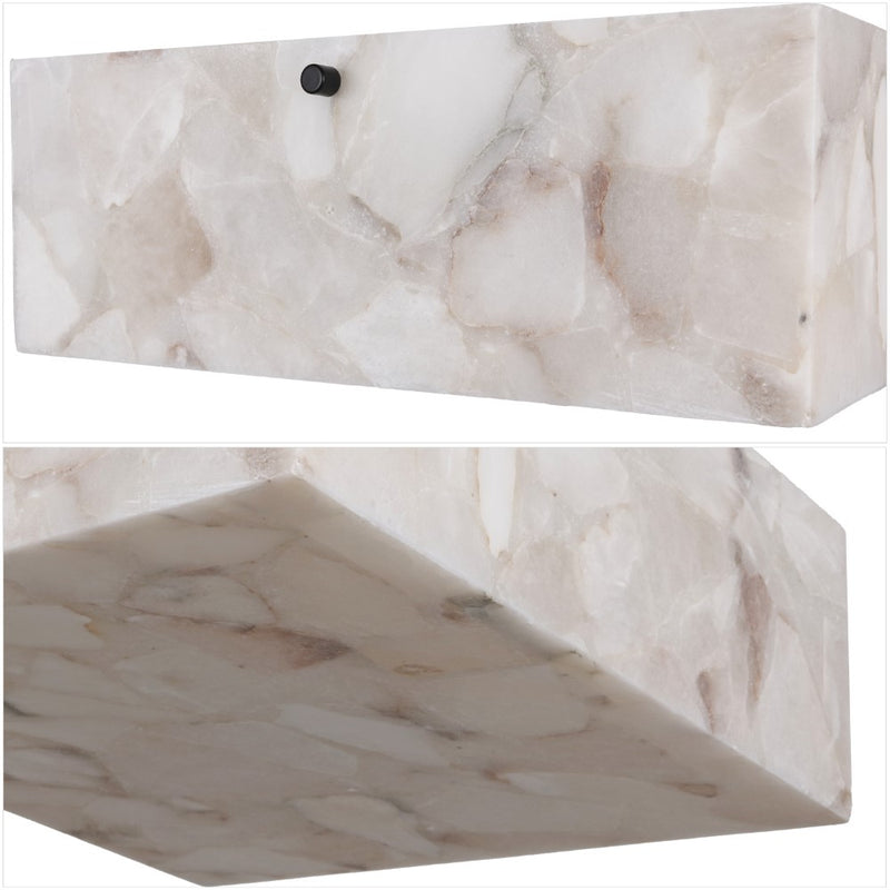 Giulia 13" 2-Light Modern Contemporary Alabaster/Iron Square LED Flush Mount