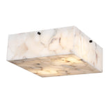 Giulia 13" 2-Light Modern Contemporary Alabaster/Iron Square LED Flush Mount