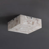 Giulia 13" 2-Light Modern Contemporary Alabaster/Iron Square LED Flush Mount