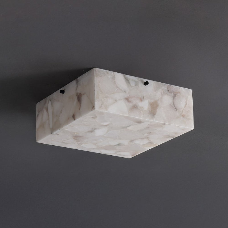 Giulia 13" 2-Light Modern Contemporary Alabaster/Iron Square LED Flush Mount