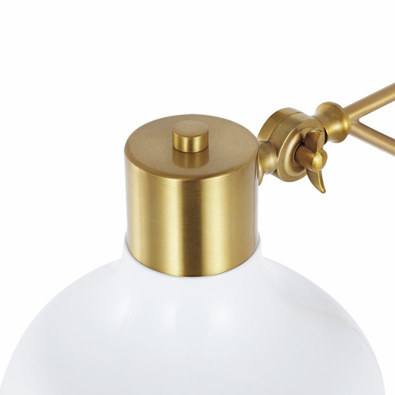 Lynn 15" Swing Arm Modern Midcentury Iron USB Charging Port LED Sconce - JONATHAN Y