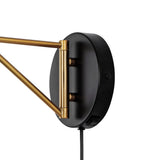 Lynn 15" Swing Arm Modern Midcentury Iron USB Charging Port LED Sconce - JONATHAN Y
