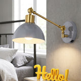 Lisa 18" Swing Arm Modern Midcentury Iron USB Charging Port LED Sconce Grey/Brass Gold – MAIN-ROOM
