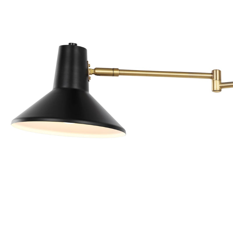 Hygge 16" Swing Arm Modern Midcentury Iron USB Charging Port LED Sconce - JONATHAN Y