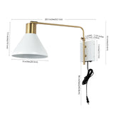 Max 20.5" Swing Arm Modern Midcentury Iron USB Charging Port LED Sconce - JONATHAN Y