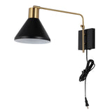Max 20.5" Swing Arm Modern Midcentury Iron USB Charging Port LED Sconce - JONATHAN Y