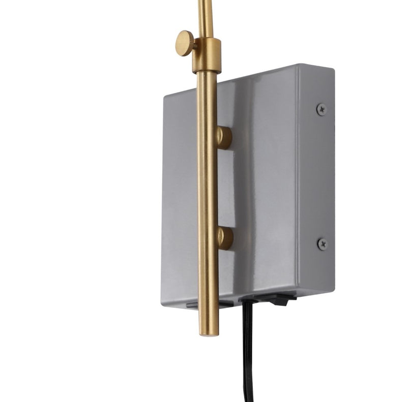 Max 20.5" Swing Arm Modern Midcentury Iron USB Charging Port LED Sconce - JONATHAN Y