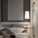 Andre 11.5" Contemporary Industrial Iron Plug-In with Adjustable White Marble Table LED Sconce - JONATHAN Y